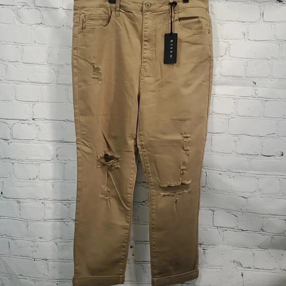 Risen Distressed Cuffed Ankle Skinny Jeans Size 2XL NWT - Picture 1 of 15